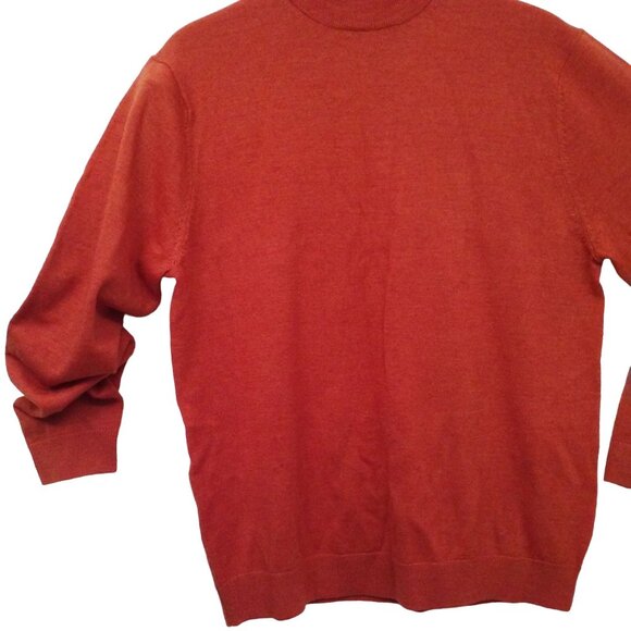 Vintage Y2K Turnbury Extra-Fine Merino Wool Sweater -L Mockneck Copper Mended - Picture 3 of 10